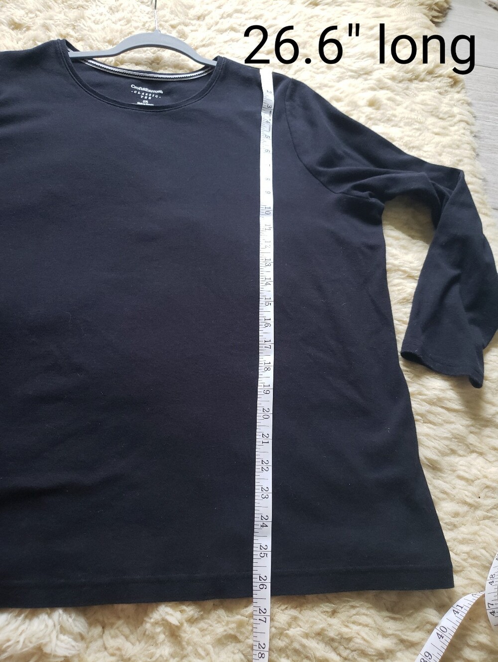 Croft & Barrow Black Classic Long Sleeve Tee Cotton Size 2X - Picture 7 of 11